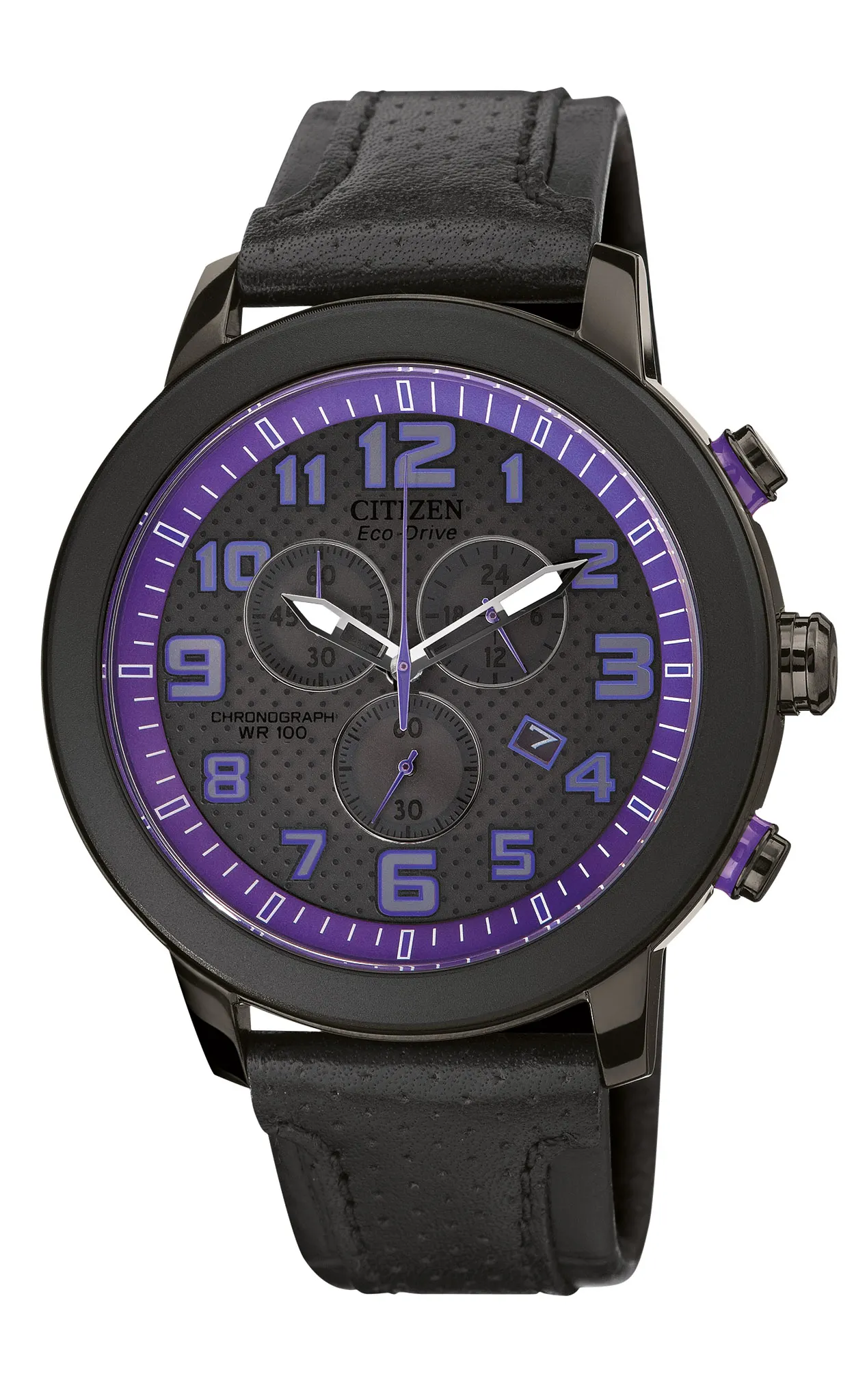 Sport Casual Black Dial Leather Strap AT2235-00E | CITIZEN